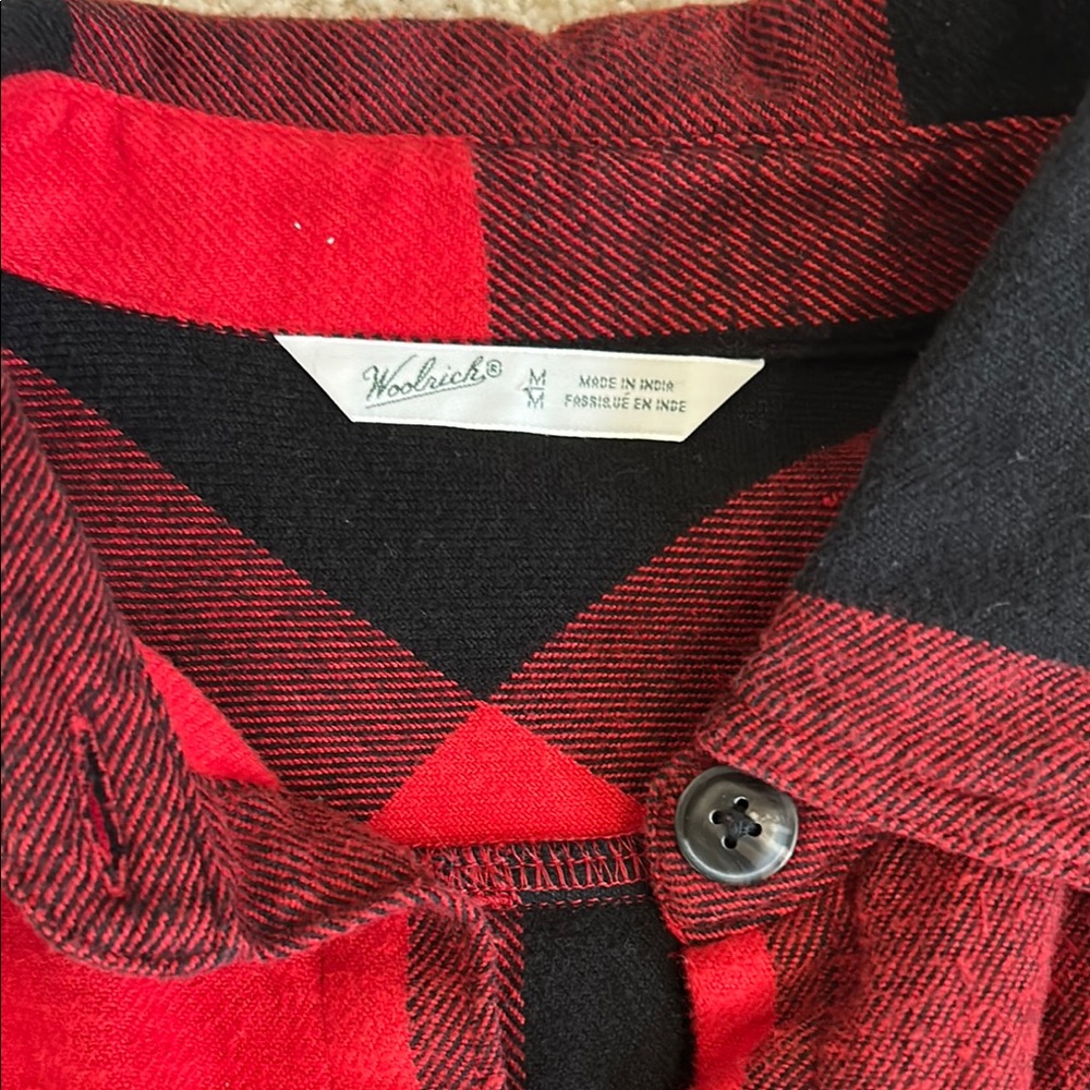 Woolrich Red and Black Plaid Women's Top - Picture 2 of 3